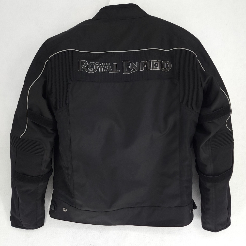 Royal Enfield Textile Waterproof Riding Motorcycle Reflective Jacket - Black - Picture 3 of 14